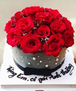 Bánh sinh nhật hoa hồng hoa tươi