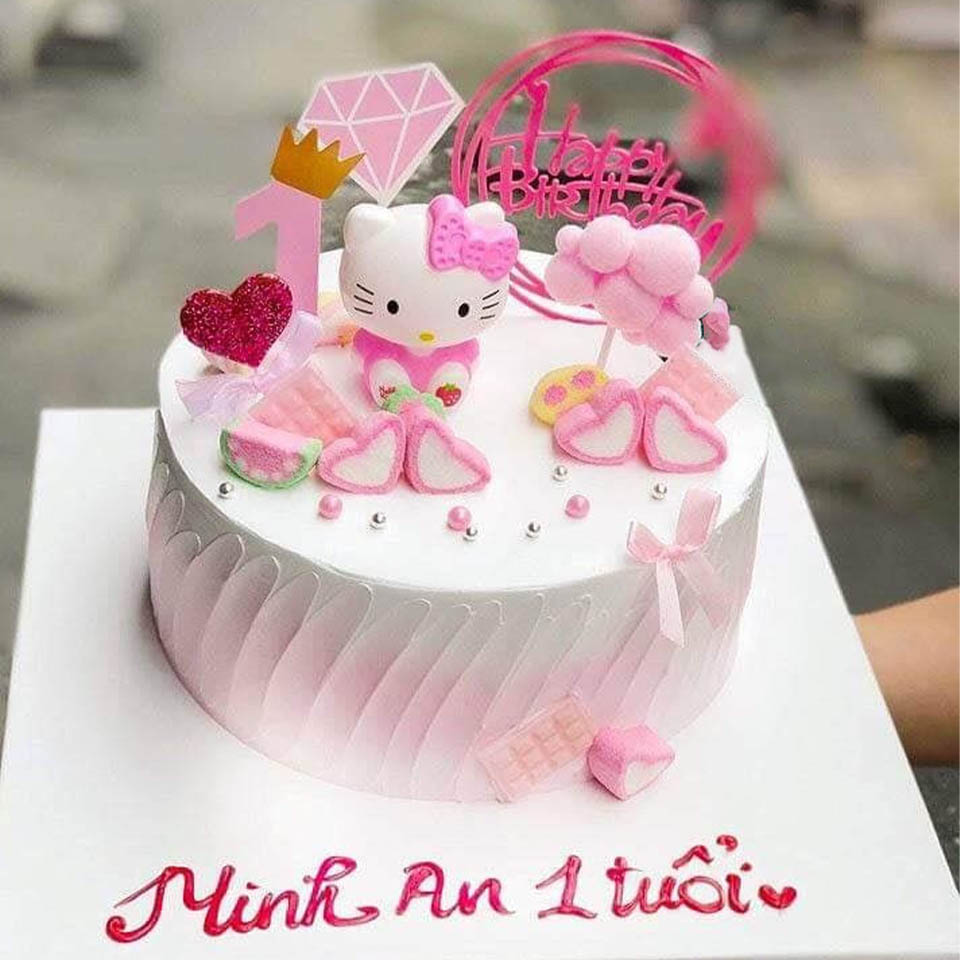Bánh sinh nhật mèo kitty hồng