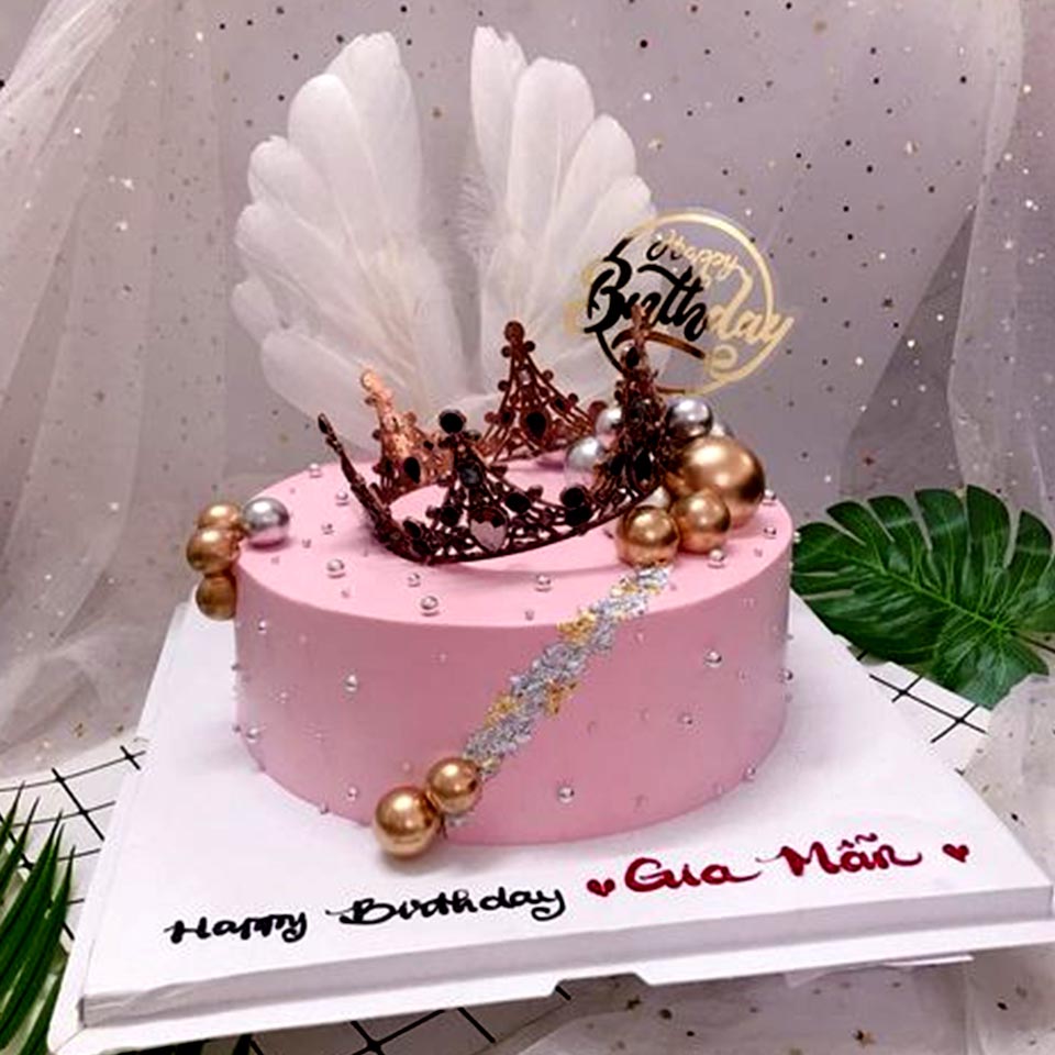 Bánh kem sinh nhật màu hồng hình thiên thần cánh trắng đáng yêu  Bánh Thiên  Thần  Chuyên nhận đặt bánh sinh nhật theo mẫu