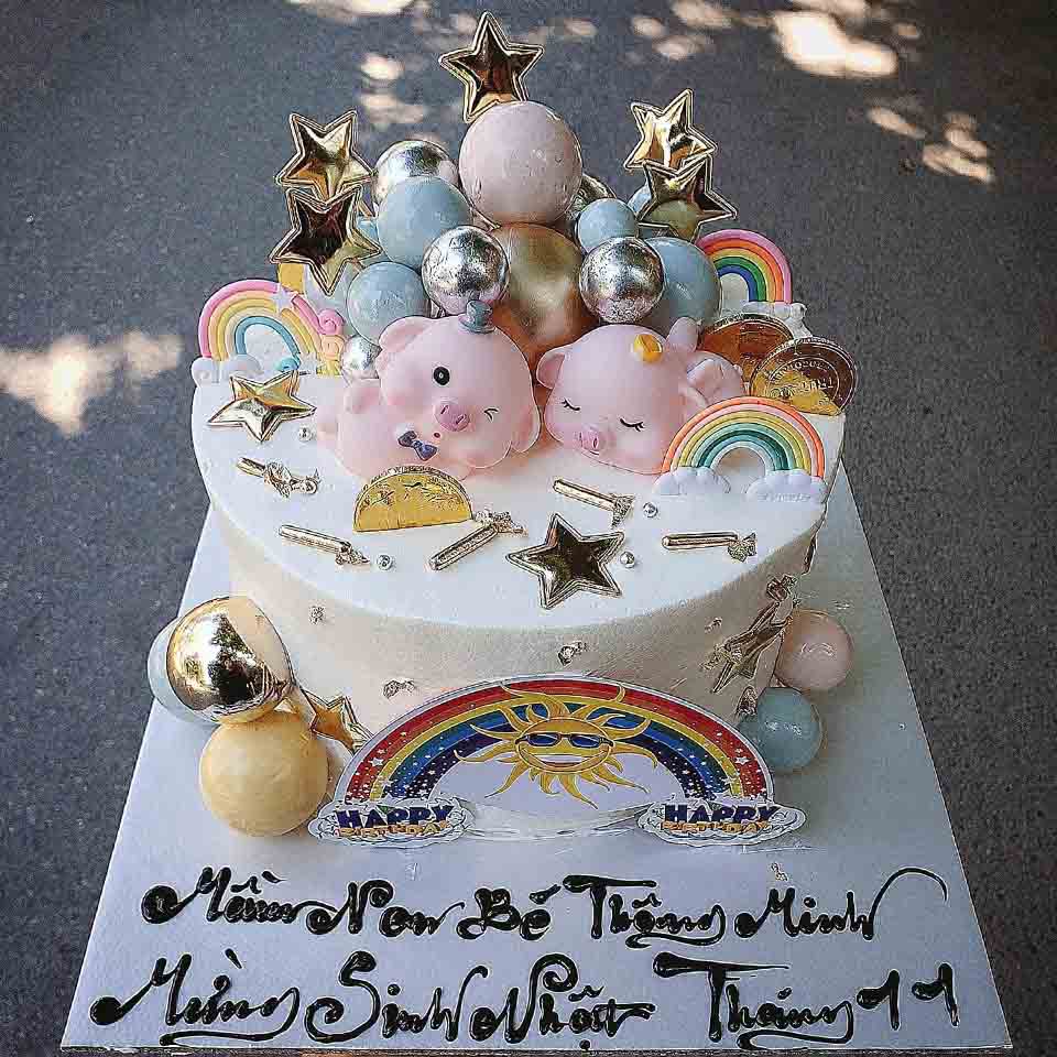 BVH67 - Bánh sinh nhật Heo con vui vẻ sz18 - Tokyo Gateaux - Đặt bánh lấy  ngay tại Hà Nội