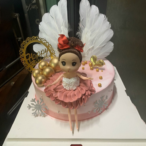 Bánh gato sinh nhật đường fondant búp bê công chúa Elsa 4310  Bánh fondant