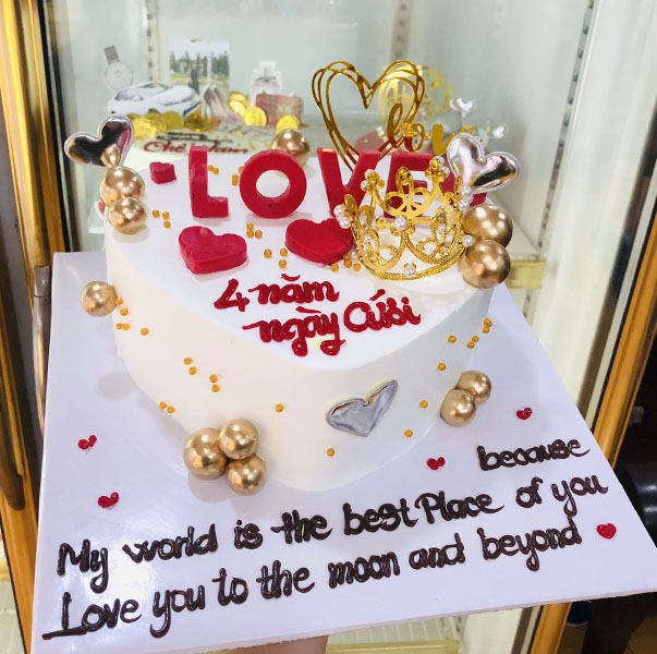Bánh sinh nhật hình trái tim tặng chồng, bạn trai đẹp nhất năm nay