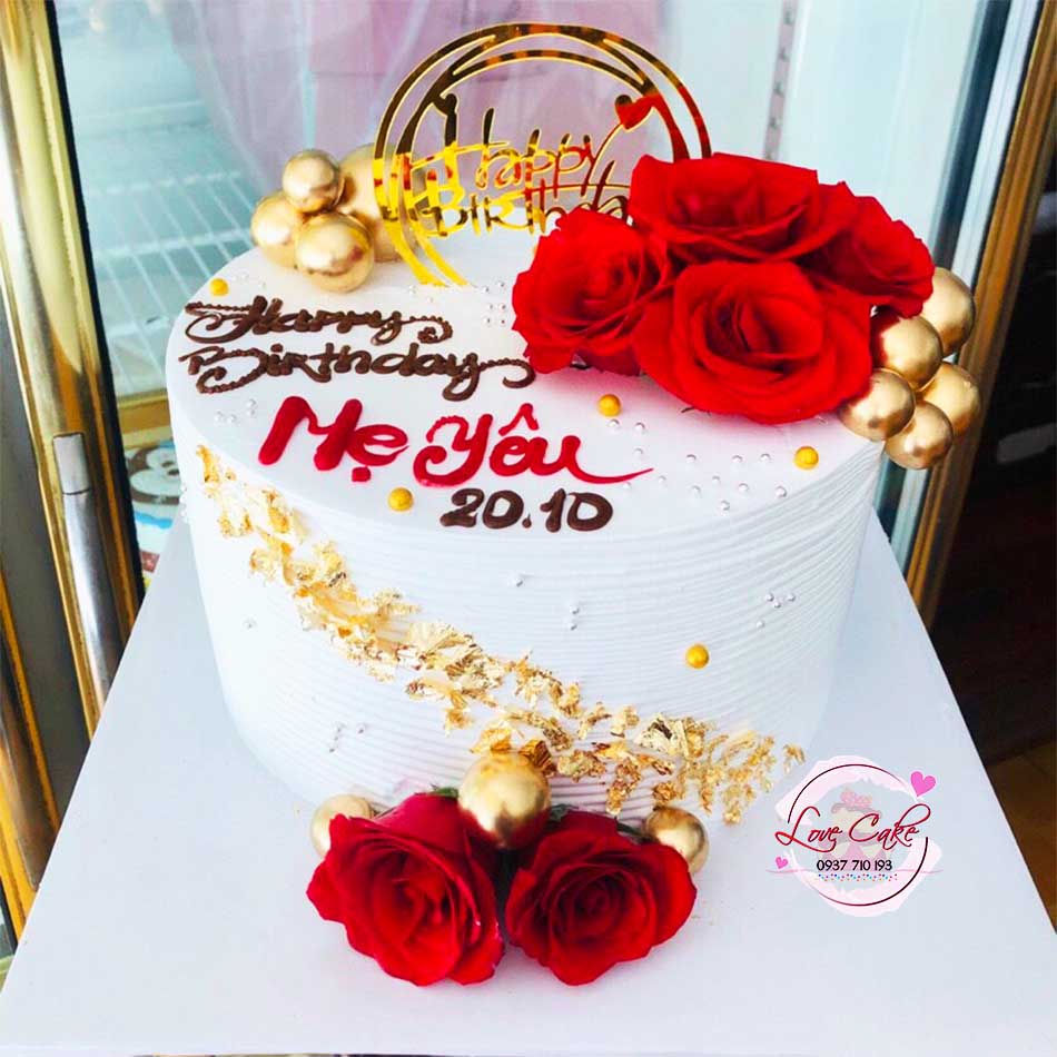 Bánh sinh nhật Hàn Quốc trang trí đơn giản