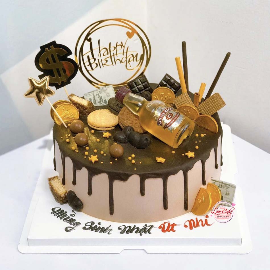 Bánh gato sinh nhật tặng bố người trụ cột gia đình, bánh kem socola 3420 - Bánh  sinh nhật, kỷ niệm