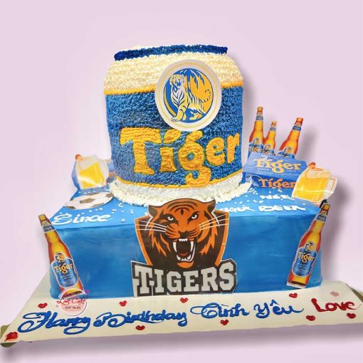 Bánh sinh nhật tặng bia tiger 2 tầng
