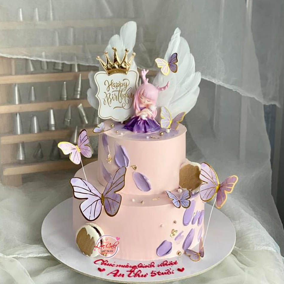 Bánh gato kem sinh nhật bé gái SBG510