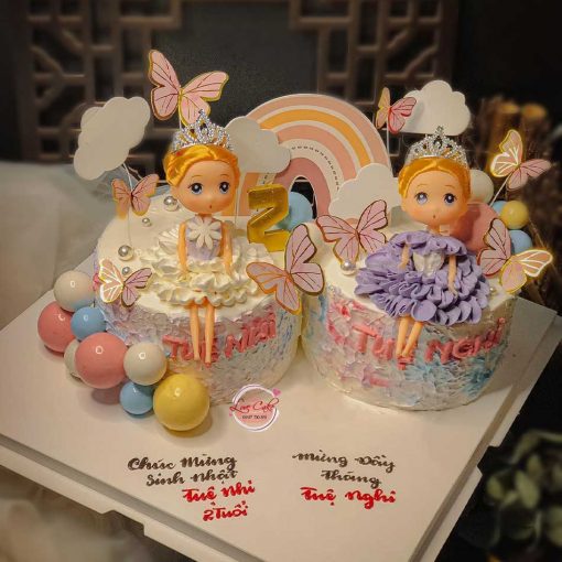Bánh sinh nhật cho 2 bé sinh đôi