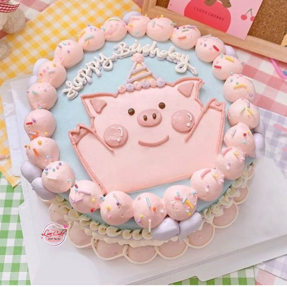 Bánh vẽ hình con vịt dễ thương - Bánh sinh nhật trẻ em