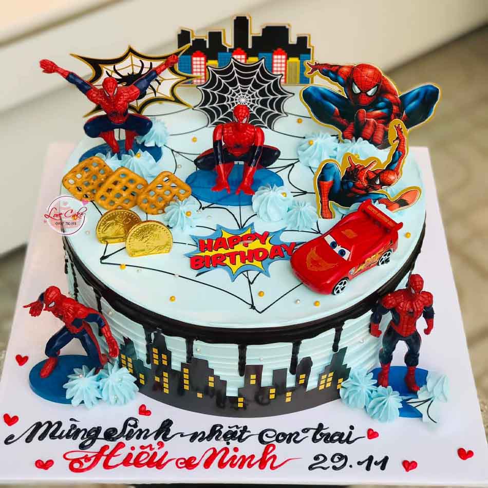 Bánh sinh nhật siêu nhân nhện - Alo Flowers