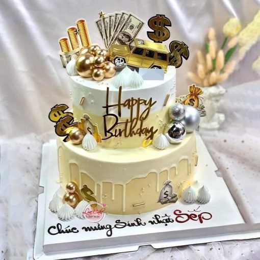 Bánh sinh nhật tặng sếp - Happy birthday BOSS MSA18 - Bánh sinh nhật bông  lan trứng muối Tp. HCM