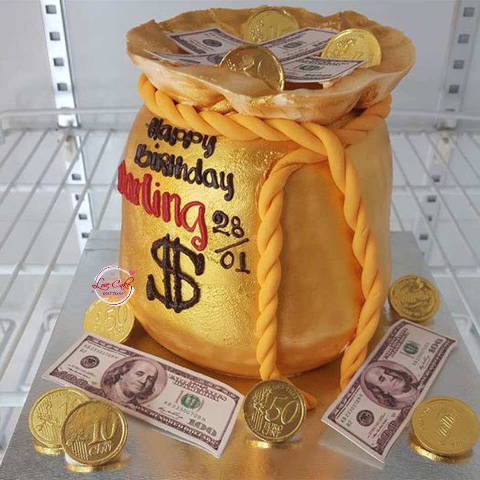 Bánh kem túi vàng Bánh sinh nhật túi vàng
