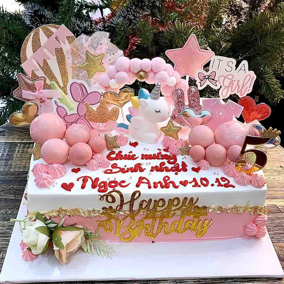 Đặt Bánh Kem Thôi Nôi Cho Bé Tại HCM-Giao Tận Nơi - Bánh sinh nhật 2 tầng  cho bé gái | Facebook
