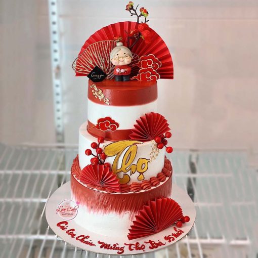 Mẫu bánh mừng thọ 3 tầng - Tiệm bánh MiaCake Đà Nẵng