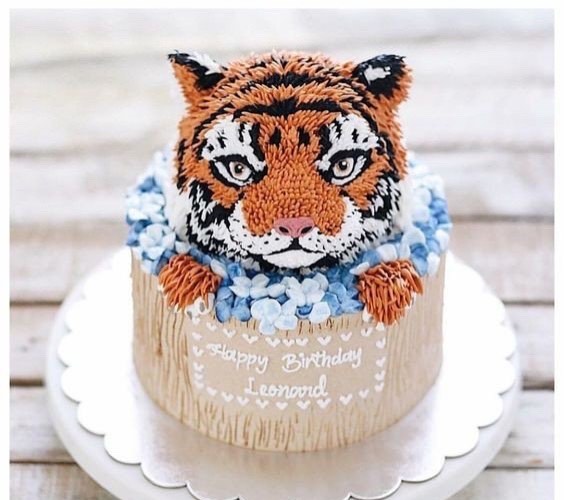 Bánh kem thôi nôi con cọp Bánh kem con cọp