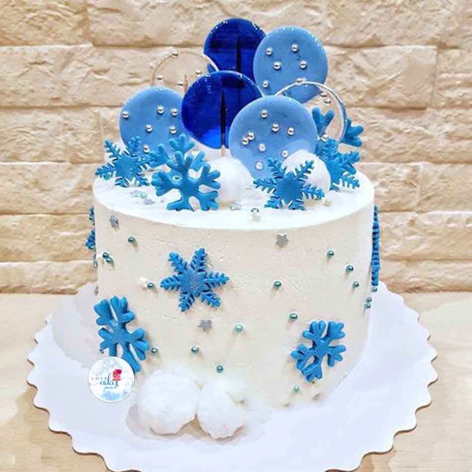 Bánh sinh nhật noel màu xanh