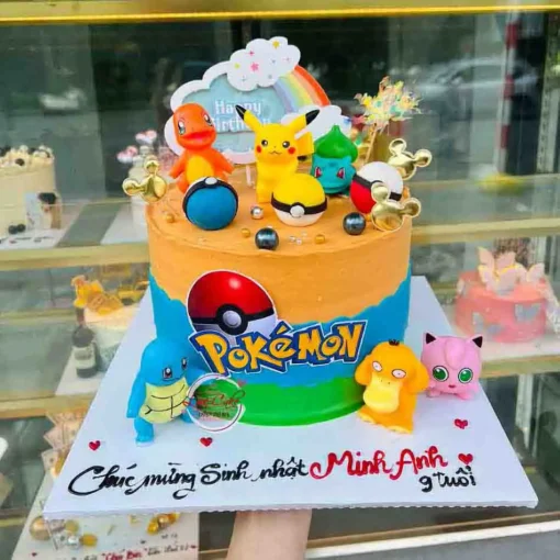 Bánh sinh nhật Pokemon cho bé gái thích Pikacku