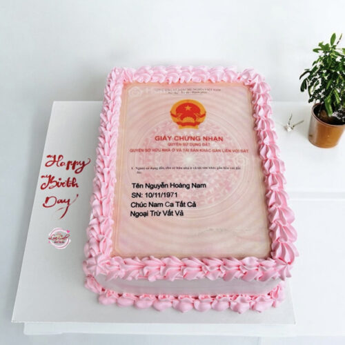 Bánh kem giấy tờ đất in hình